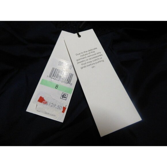 Calvin Klein Double-Breasted Textured Blazer, Navy, 8 - Picture 9 of 10